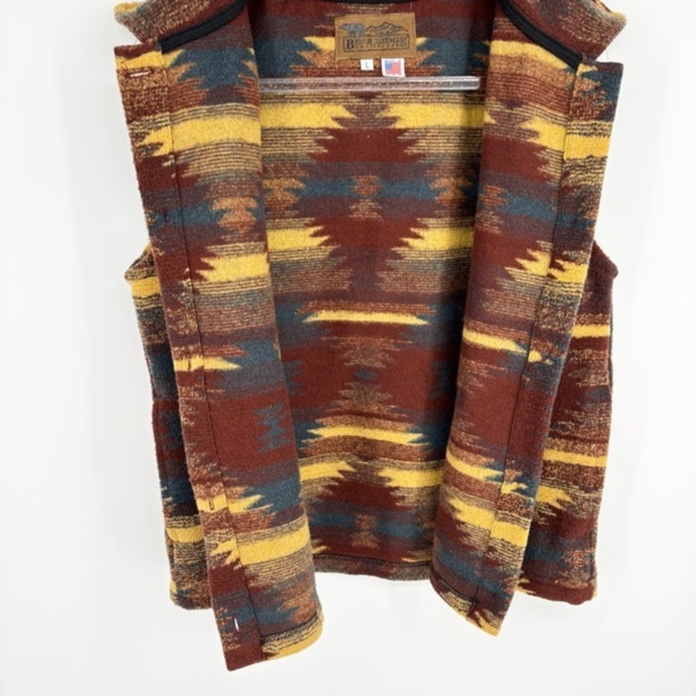 Bear Ridge Outfitters Fleece Vest Aztec Tribal Print Large Outdoor Cabincore - Picture 10 of 12